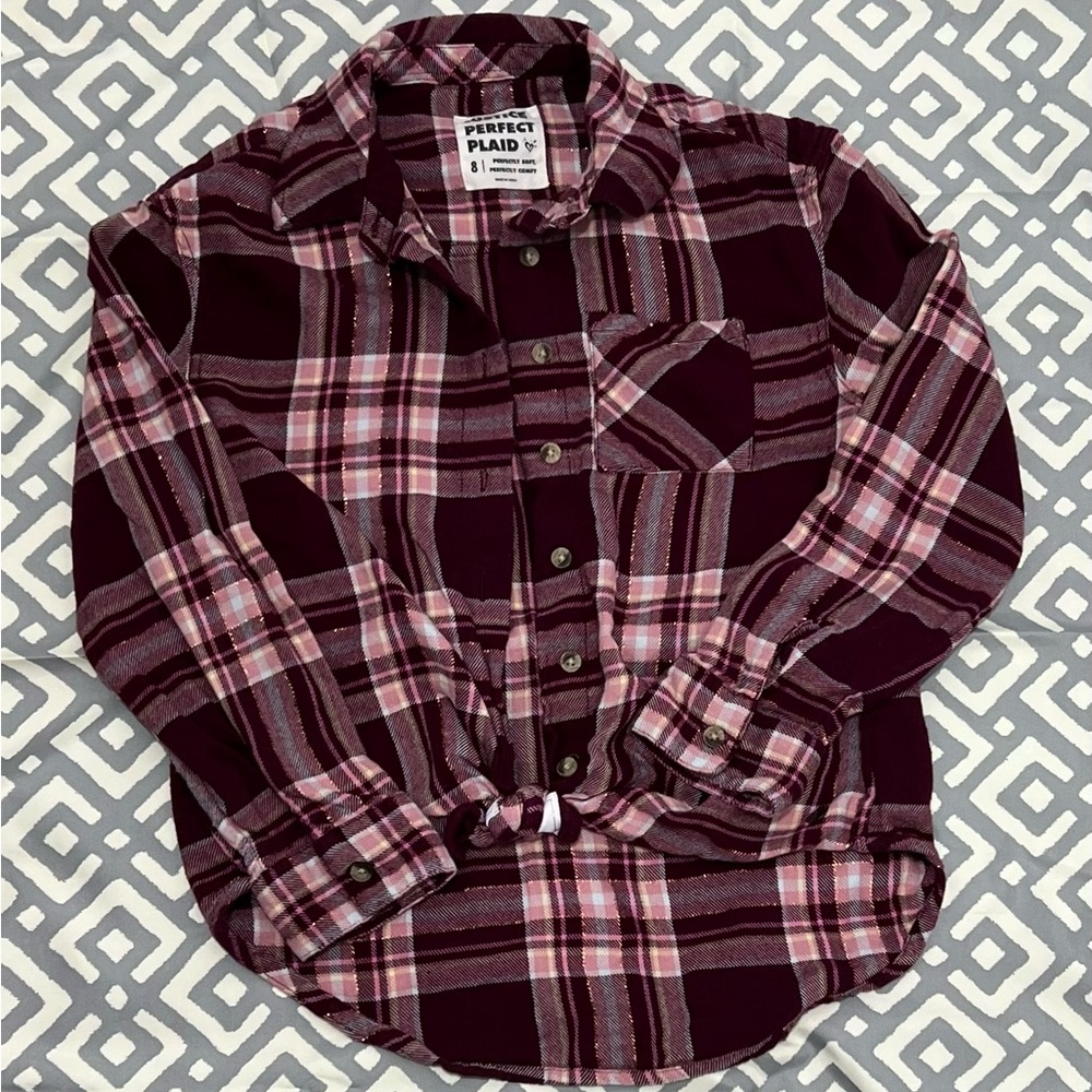 Justice Perfect Plaid Girls Size 8 EUC